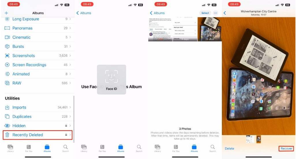 成华苹果14维修分享 iPhone14 上恢复已删除的照片 