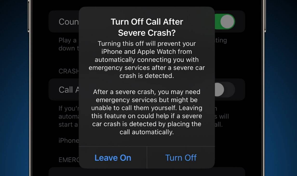 成华苹果14维修分享 iPhone 14 和 Apple Watch 上关闭崩溃检测 
